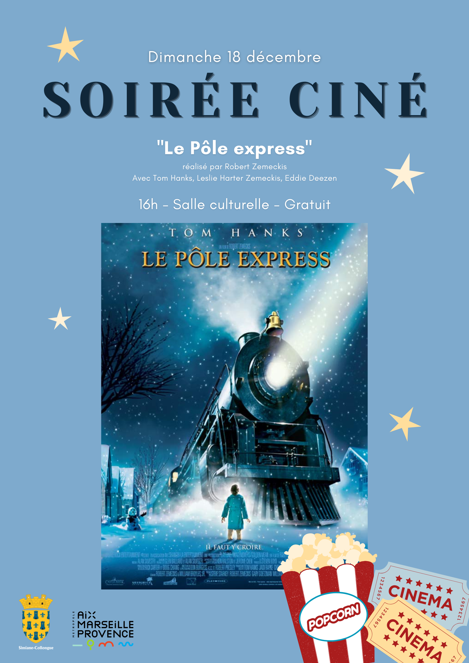 Soirée cinéma "Le Pôle express" Village de SimianeCollongue
